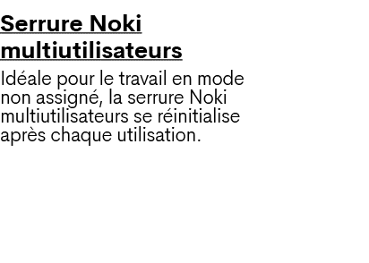 Serrure Noki multiutilisateurs Id ale pour le travail en mode non assign , la serrure Noki multiutilisateurs se r ini...
