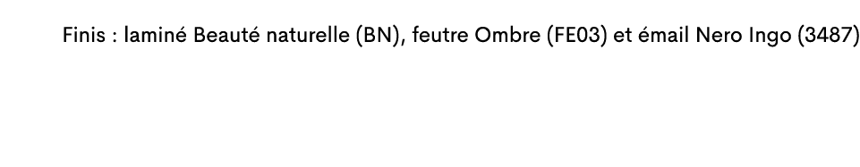  Finis : lamin Beaut  naturelle (BN), feutre Ombre (FE03) et  mail Nero Ingo (3487)